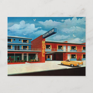 Carte Postale Retro Ocean View Motel Vintage