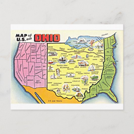 Carte postale Retro Ohio (Devant)