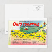 Carte postale Retro Ohio Turnpike (Devant / Derrière)