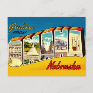 Carte postale rétro Omaha Nebraska