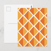Carte Postale Retro Orange Diamond Harlequin Pattern (Devant / Derrière)
