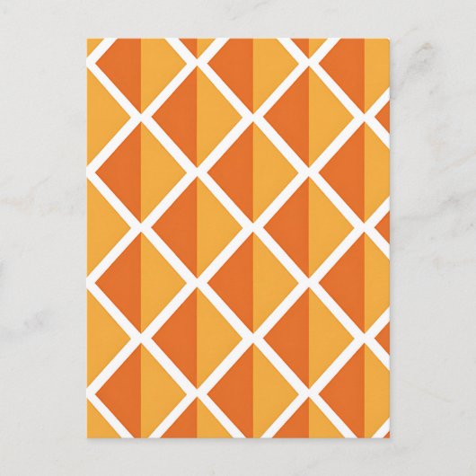 Carte Postale Retro Orange Diamond Harlequin Pattern (Devant)
