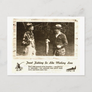 Carte Postale Retro Outdoors Man Cave Fishing Aide -
