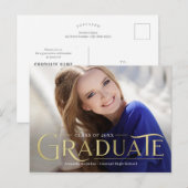 Carte postale Retro Overlay Graduation Faire-part (Devant / Derrière)