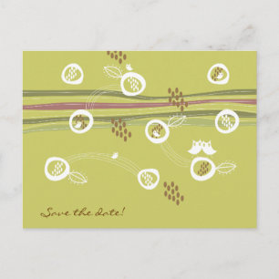 Carte postale Retro Owls Family Save the Date