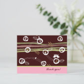 Carte Postale Retro Ows Famille Cute Whimsical Stripes Nest Fun (Debout devant)