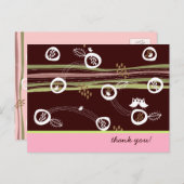 Carte Postale Retro Ows Famille Cute Whimsical Stripes Nest Fun (Devant / Derrière)