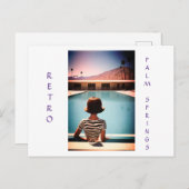 Carte postale Retro Palm Springs Poolside Personna (Devant / Derrière)