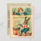 Carte postale Retro Pâques Bunny (Devant / Derrière)