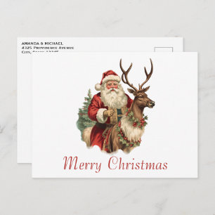 Carte Postale Retro Père Noël Classique Noël