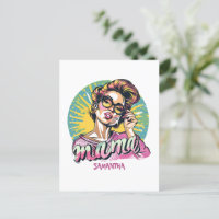 Carte postale Retro Personnalisée Mama Pop Art (16