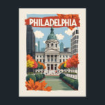 Carte Postale Retro Philadelphie<br><div class="desc">Voir mon magasin pour plus d'articles Philly.</div>