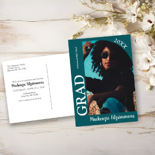 Carte postale Retro Photo Graduation Invitation