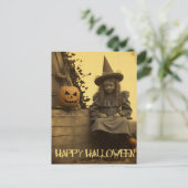 Carte Postale Retro Photographie éffrayant Halloween fille dépla (Debout devant)