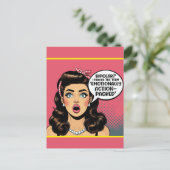 Carte Postale Rétro Pin-Up_ Plein d'Action (Debout devant)