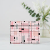 Carte postale Retro Pink Grid et Starburst (Debout devant)