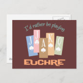 Carte Postale Retro Plutôt Jouer Euchre (Devant / Derrière)