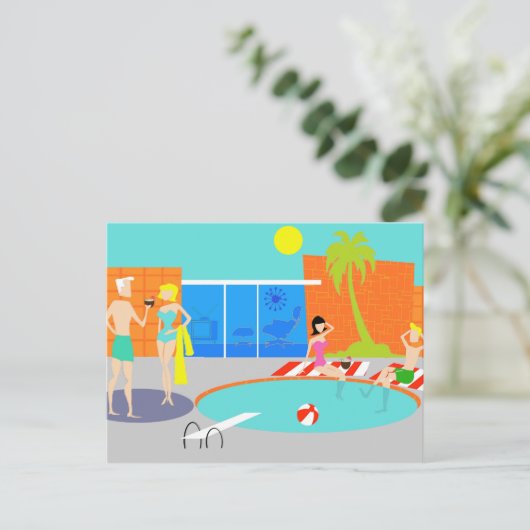 Carte postale Retro Pool Party (Debout devant)