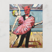 Carte Postale Retro Pop Art Devil Avec Ballet Dancer (Devant)