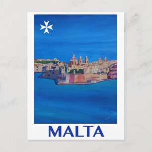 Carte Postale RETRO POSTER Malta Valetta City of KnightsII