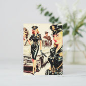 Carte Postale Retro Pulp Cop Girl (Debout devant)