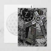 Carte Postale Retro Racing - Gray Splatter (Devant / Derrière)