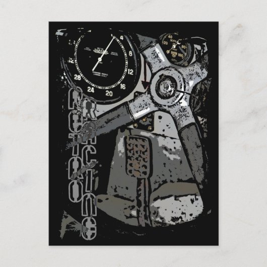 Carte Postale Retro Racing Oldtimer Détails Design graphique (Devant)