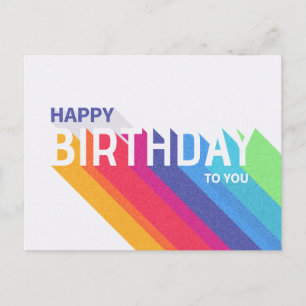 Carte postale Retro Rainbow Happy Birthday