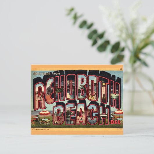 Carte Postale Retro Rehoboth Beach (Debout devant)