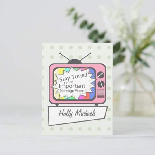 Carte Postale Retro : Restez branché... (Debout devant)