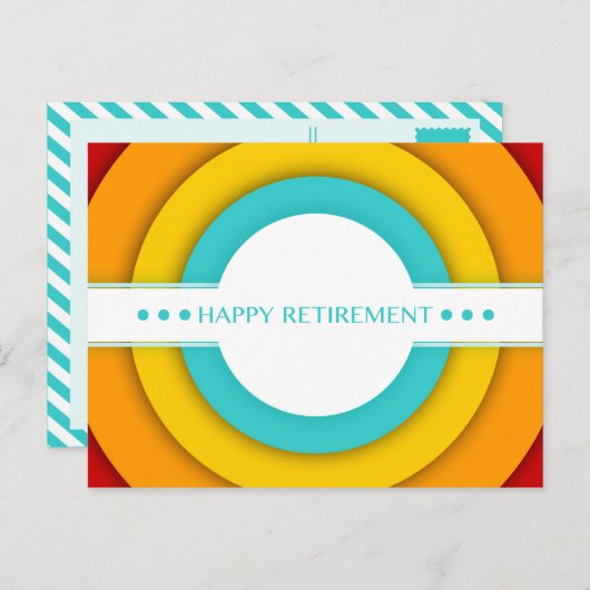 Carte Postale rétro-retraite heureuse (Devant / Derrière)