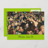 Carte postale Retro Retraite Party Bash Crowd Fest (Devant / Derrière)