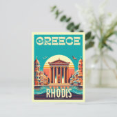 Carte Postale Retro Rhodes City - Grèce cadeaux de voyage (Debout devant)