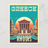 Carte Postale Retro Rhodes City - Grèce cadeaux de voyage (Devant)