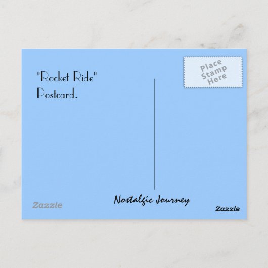 Carte postale Retro Rocket Ship Riders Sky Riding (Dos)