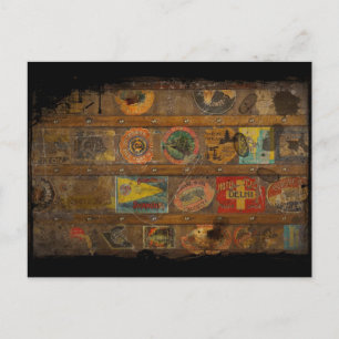 Carte Postale Retro Round World Trunk