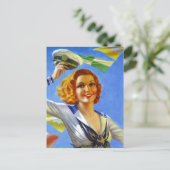 Carte postale Retro Sailor's Gal Pin-Up Girl Saili (Debout devant)