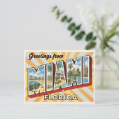 Carte Postale Retro "Salutations de Miami, Floride" Sunburst (Debout devant)