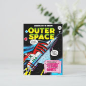 Carte Postale Retro Sci-Fi Adventure Outer Space Comics Couvertu (Debout devant)