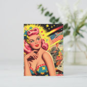 Carte Postale Retro Sci-fi Kitsch Girl (Debout devant)