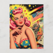 Carte Postale Retro Sci-fi Kitsch Girl (Devant)