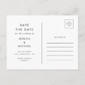 Carte Postale Retro Script 4 Photo Collage Mariage Enregistrer L (Dos)