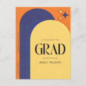 Carte Postale Retro Script Grad Simple Graduation Announcement (Devant)