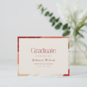 Carte Postale Retro Script High School Graduation Announcement (Debout devant)