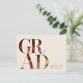 Carte Postale Retro Script High School Graduation Announcement (Debout devant)