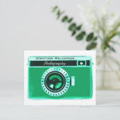 Carte Postale Retro Seafoam Green Camera Photographie Entreprise (Debout devant)