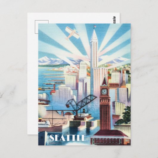 Carte Postale Retro Seattle (Devant / Derrière)