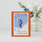 Carte Postale Retro ski fun pour tout le monde (Debout devant)