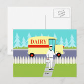 Carte postale Retro Small Town Milkman (Devant / Derrière)