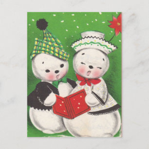 Carte postale Retro Snowman
